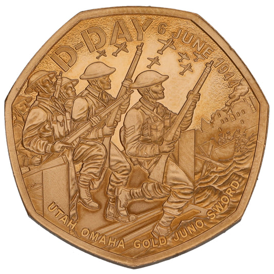 22ct Gold D-Day 80th Anniversary 50 Pence Coin 2024