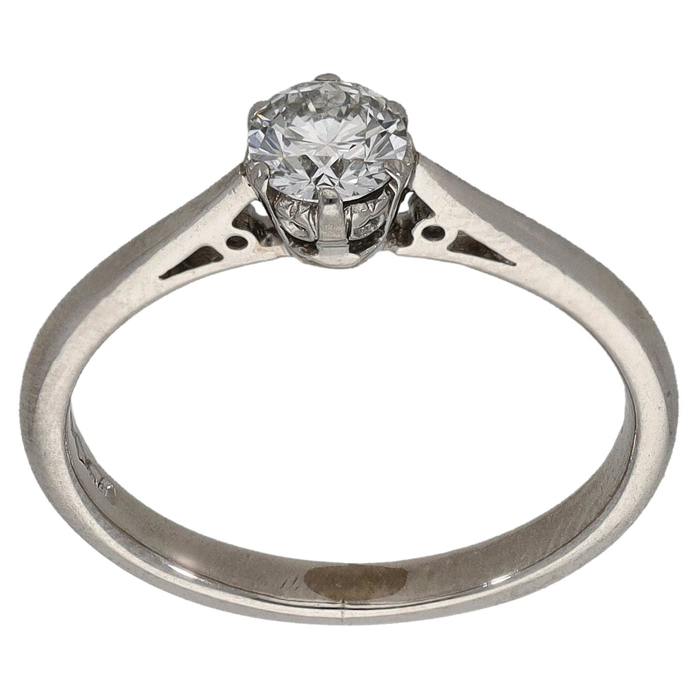 Platinum 0.33ct Diamond Solitaire Ring Size K