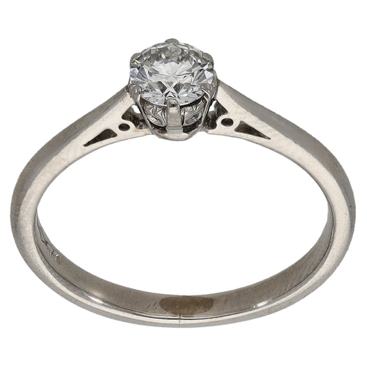 Platinum 0.33ct Diamond Solitaire Ring Size K