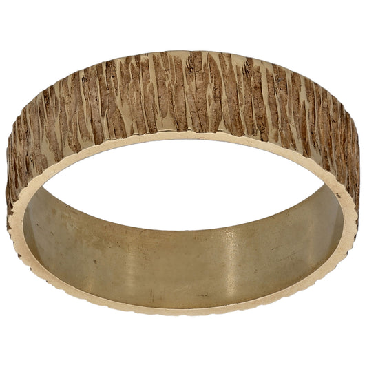 9ct Gold Patterned Wedding Ring Size M