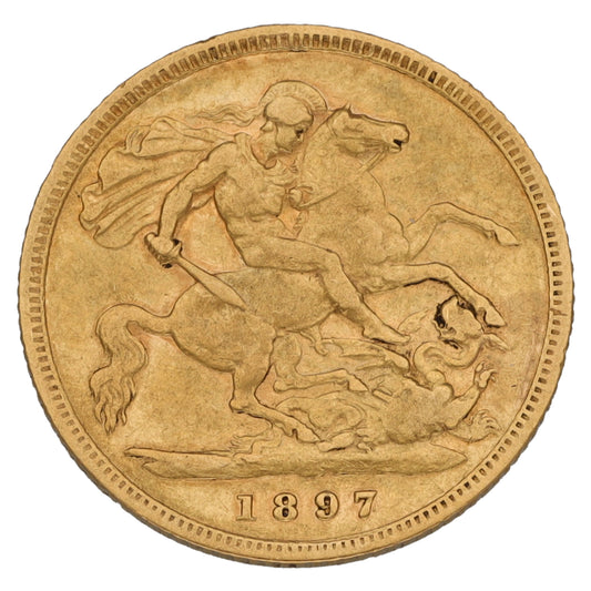 22ct Gold Queen Victoria Half Sovereign Coin 1897