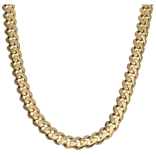 14ct Gold Cubic Zirconia Curb Chain 22"