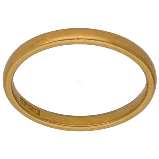 22ct Gold Plain Wedding Ring Size O