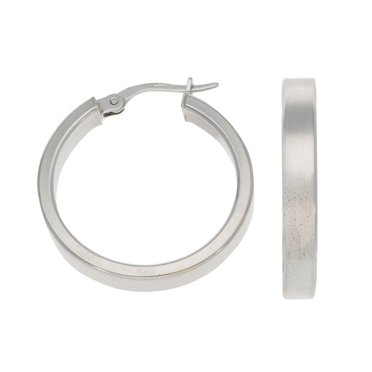 9ct White Gold Hoop Earrings