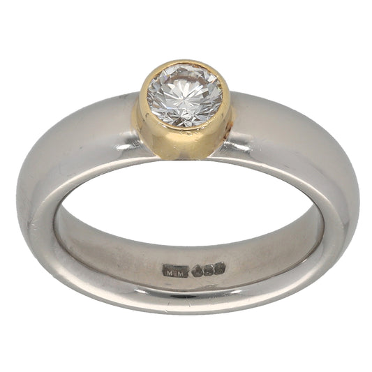 Platinum 0.33ct Diamond Solitaire Ring Size K