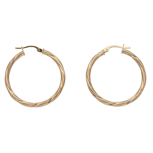 9ct Gold Twisted Hoop Earrings