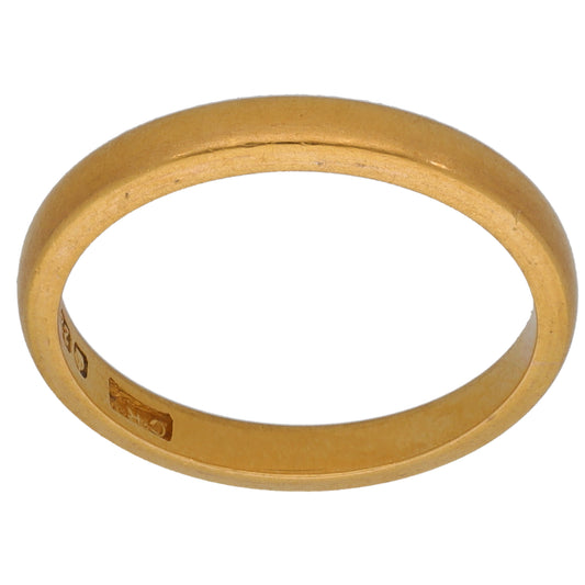 22ct Gold Plain Wedding Ring Size L