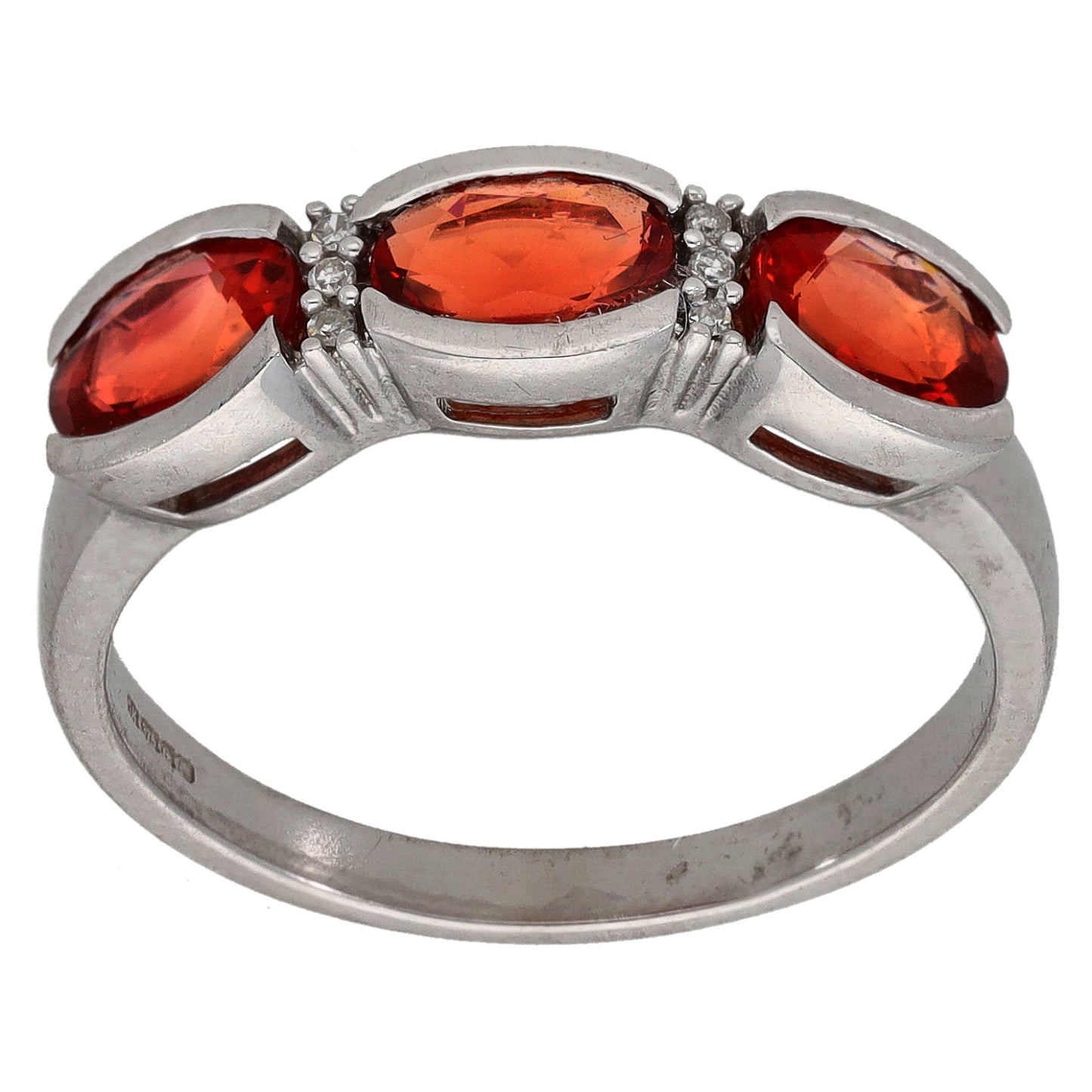 9ct White Gold 0.03ct Diamond Dress/Cocktail Ring Size N