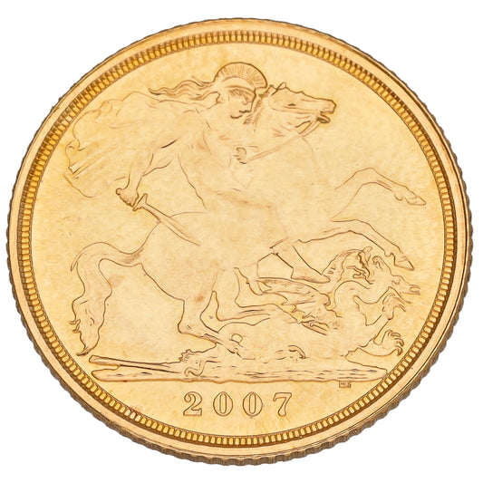 22ct Gold Queen Elizabeth II Half Sovereign Coin 2007
