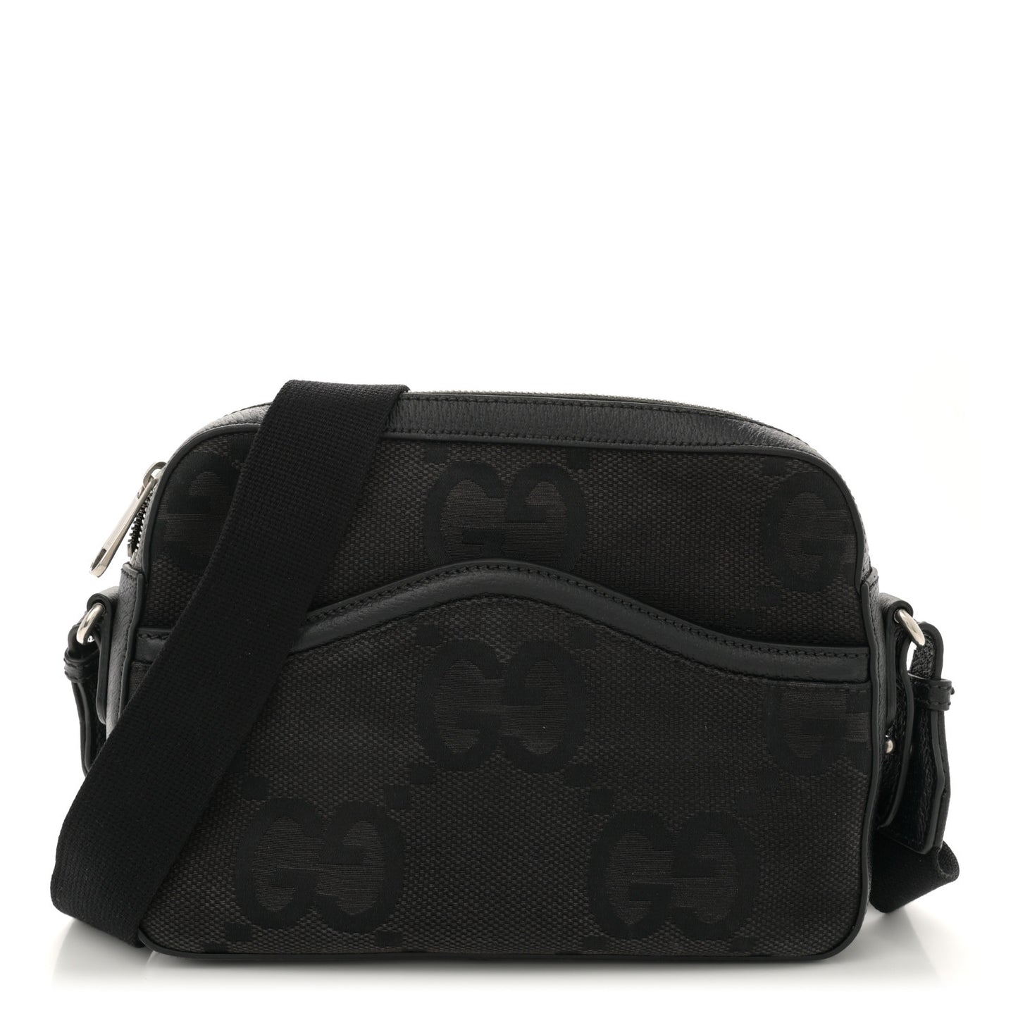 Gucci Jumbo GG Messenger Canvas Bag - Black