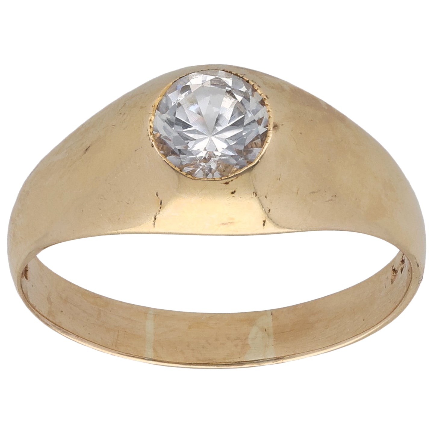9ct Gold Cubic Zirconia Single Stone Ring Size X