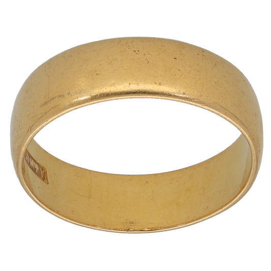 22ct Gold Plain Wedding Ring Size T