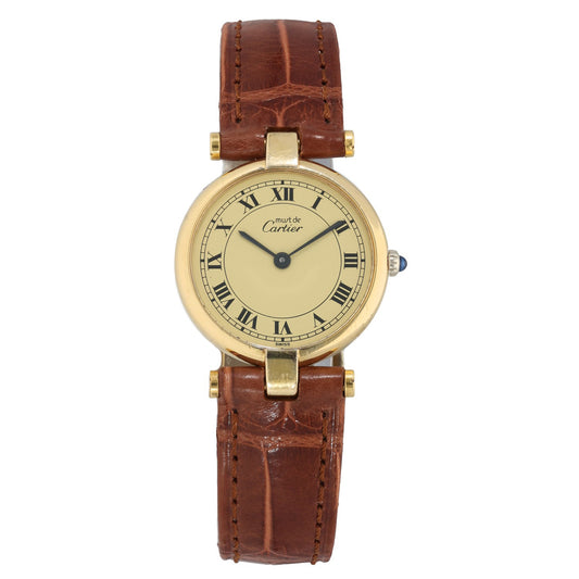 Cartier Vendome 0156 25mm Gold Plated Silver Watch