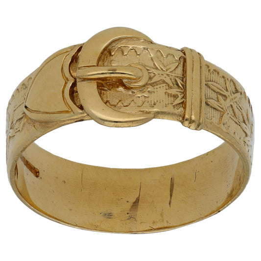 9ct Gold Buckle Ring Size W