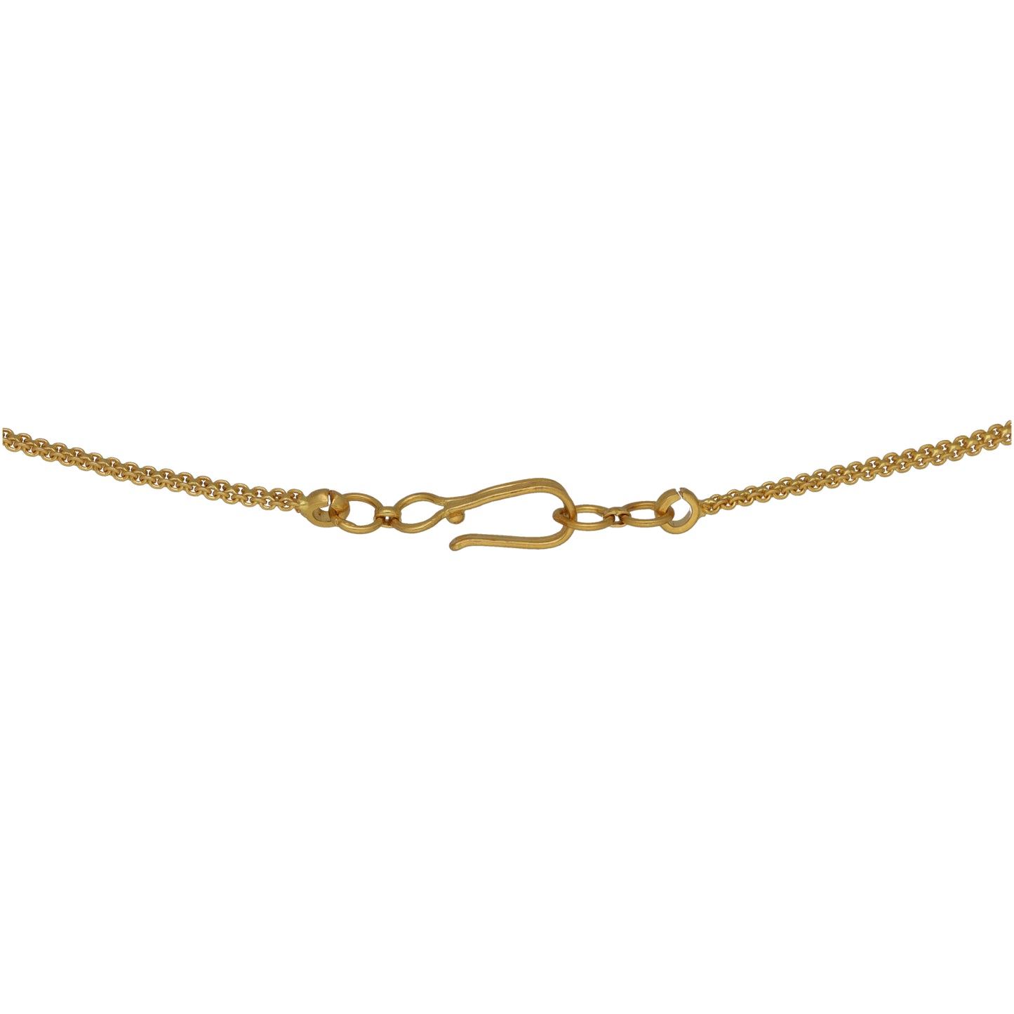 Gold chain necklace with toggle-style clasp and short extender links