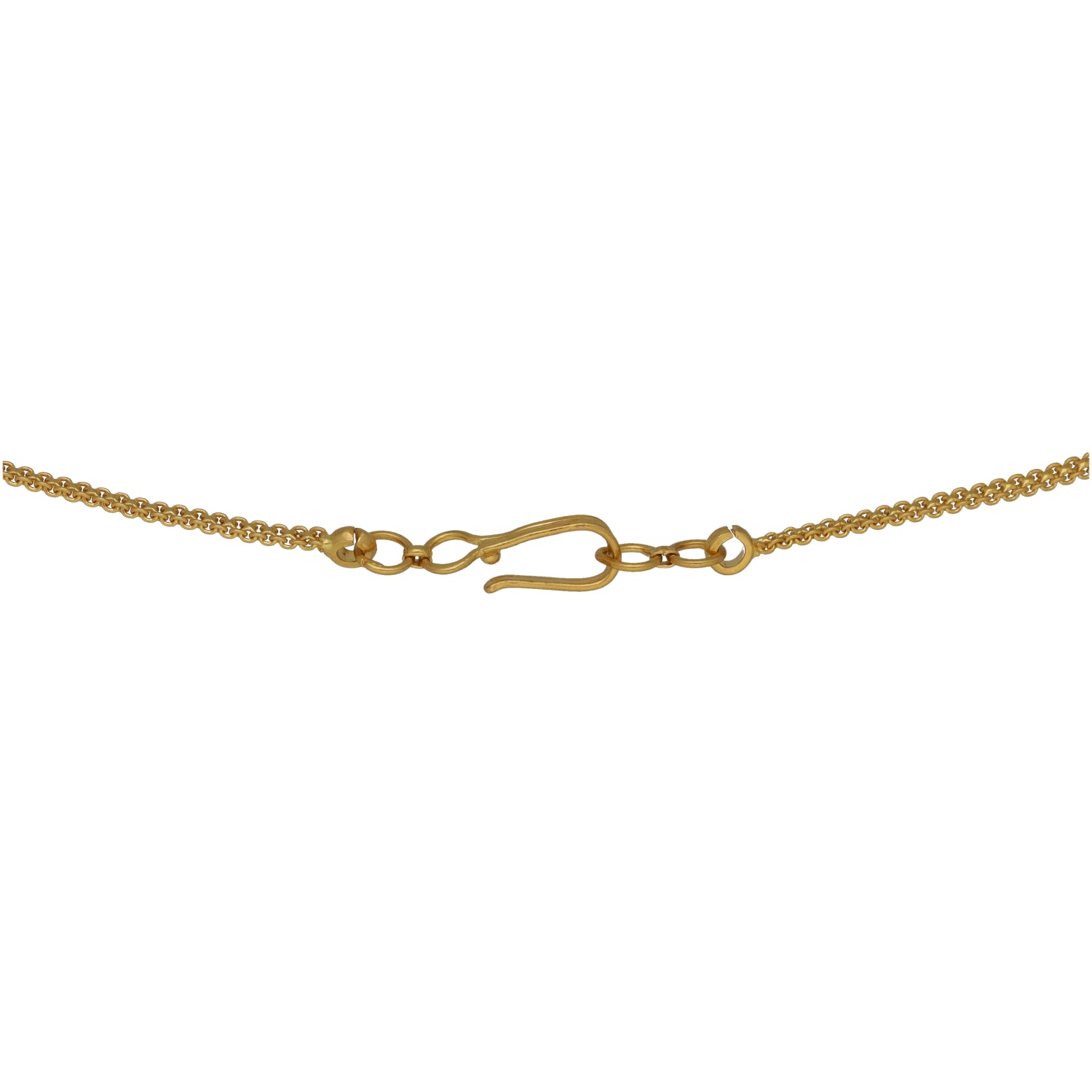 Gold chain necklace with toggle-style clasp and short extender links