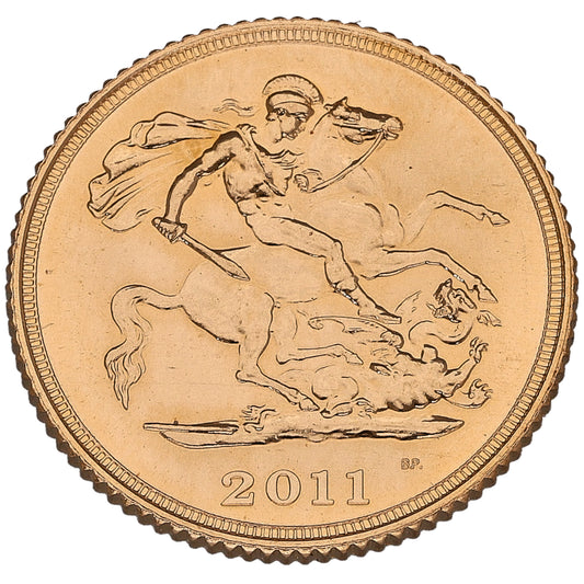 22ct Gold Queen Elizabeth II Half Sovereign Coin 2011
