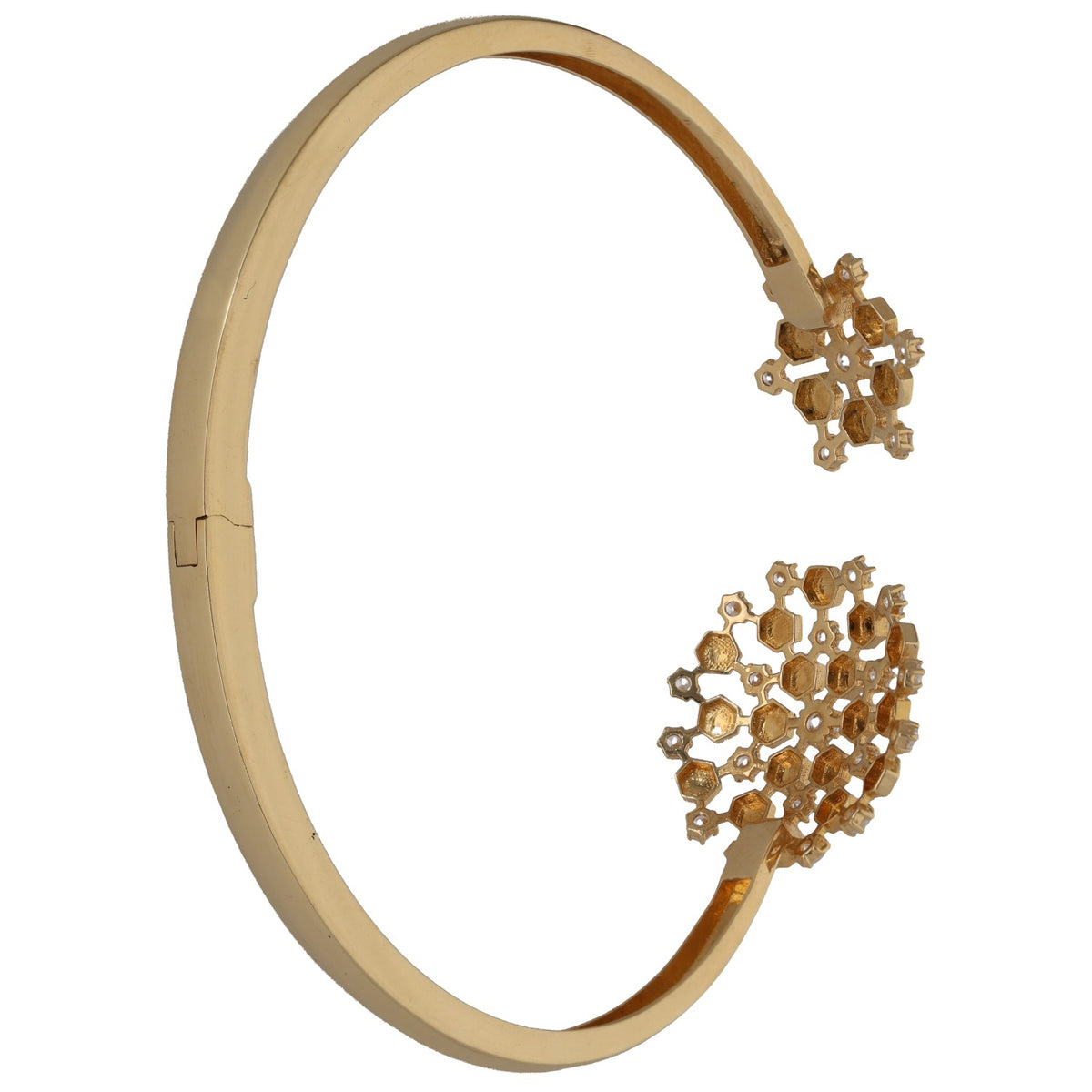 18ct Gold Cubic Zirconia Hinged/Clasp Bangle