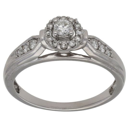 18ct White Gold 0.26ct Diamond Dress/Cocktail Ring Size N