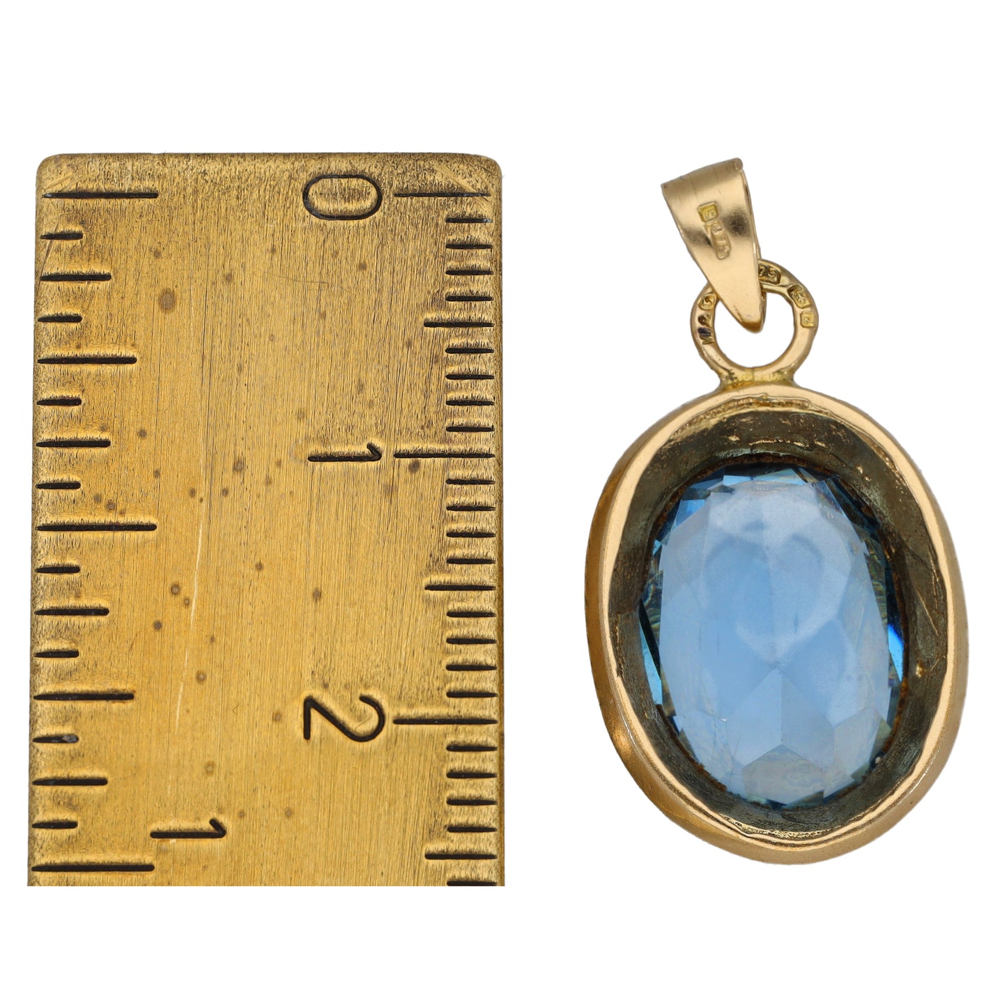 9ct Gold Imitation Single Stone Pendant