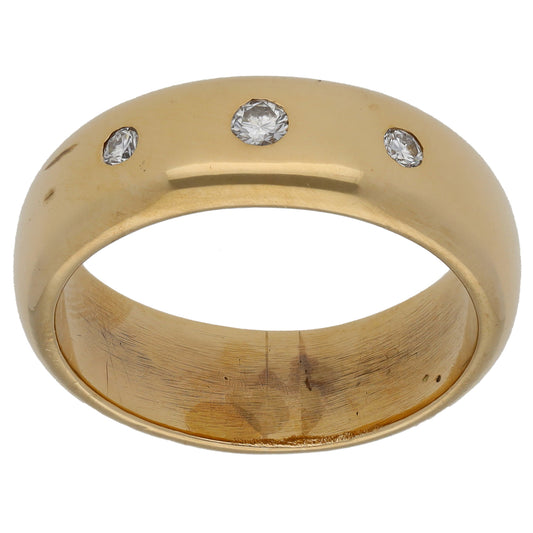14ct Gold 0.18ct Diamond Wedding Ring Size S