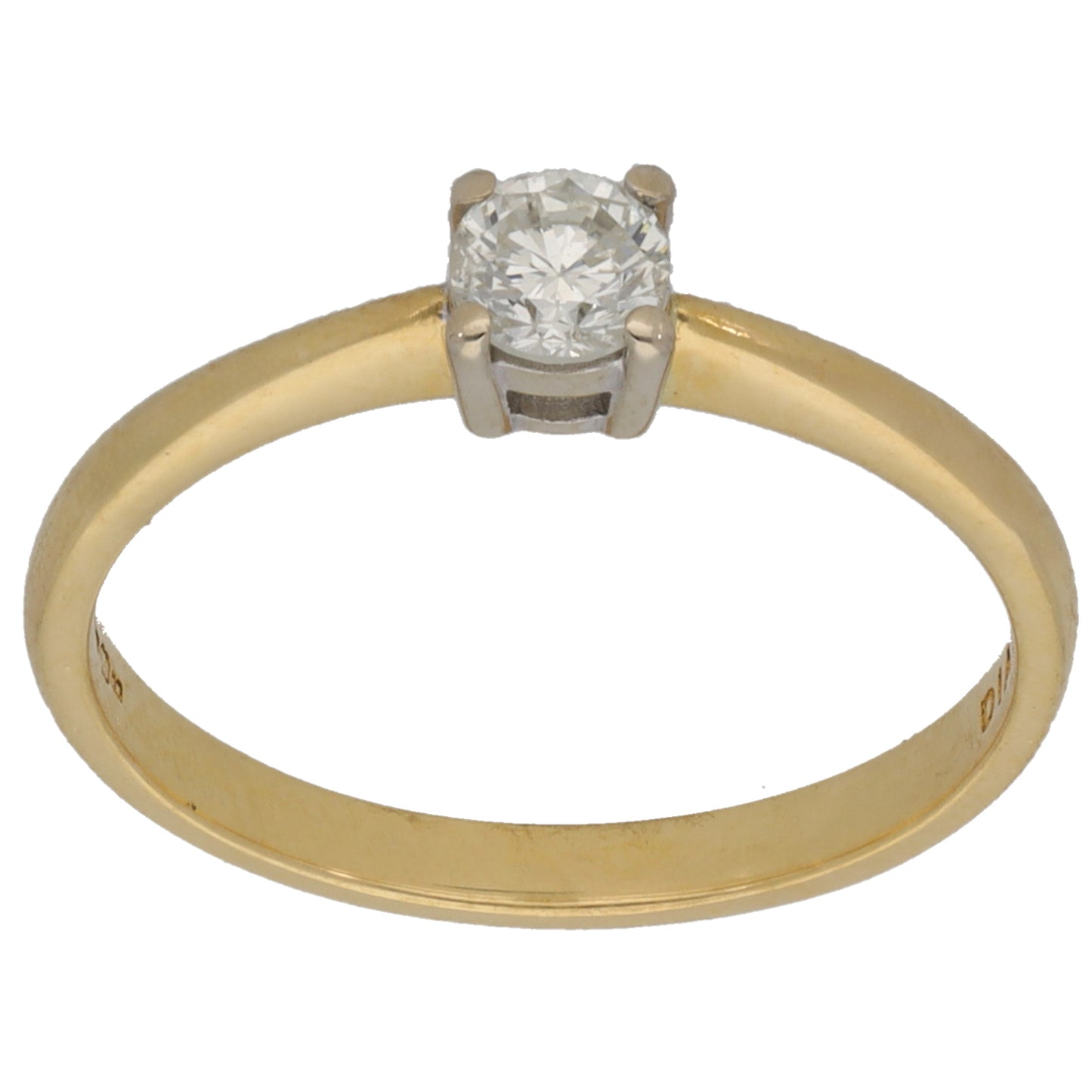 18ct Gold 0.25ct Diamond Solitaire Ring Size M