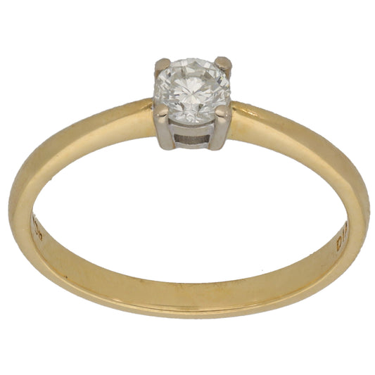 18ct Gold 0.25ct Diamond Solitaire Ring Size M