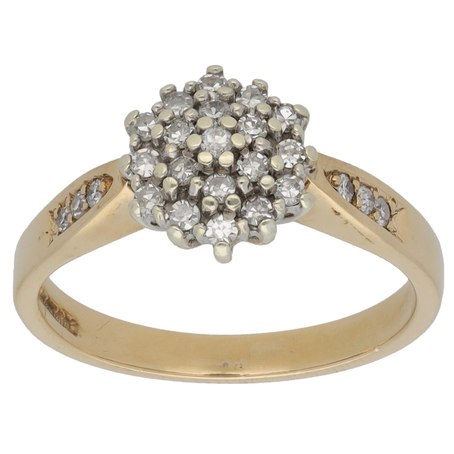 9ct Gold 0.25ct Diamond Cluster Ring Size K