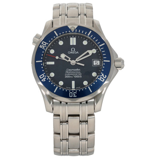 Omega Seamaster 2551.80.00, blue dial, stainless steel, front image