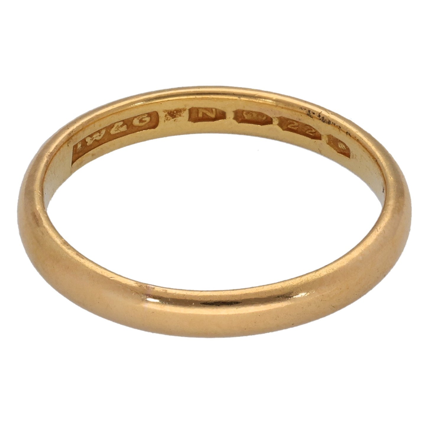 22ct Gold Plain Wedding Ring Size L