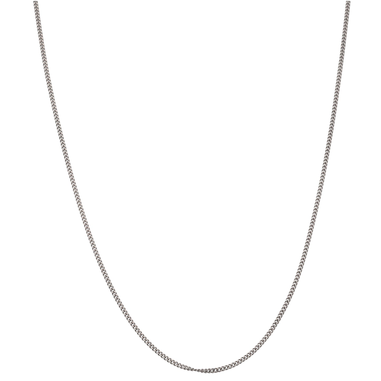 9ct White Gold Curb Chain 18"