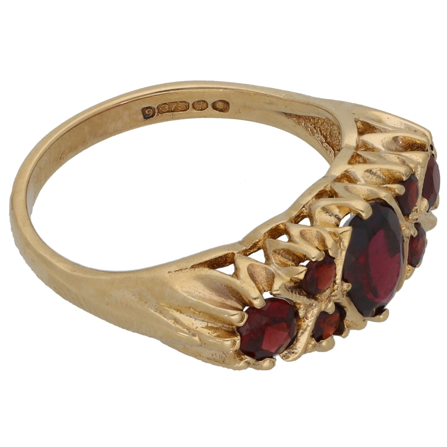 9ct Gold Garnet Dress/Cocktail Ring Size P