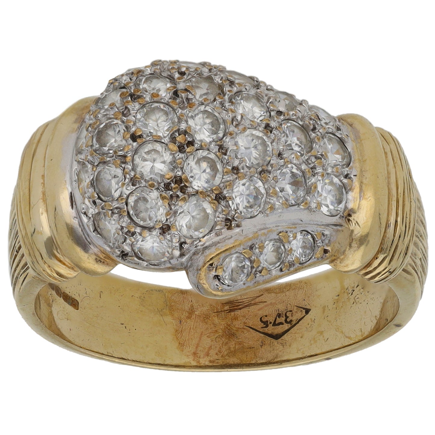 9ct Gold Cubic Zirconia Boxing Glove Ring Size U