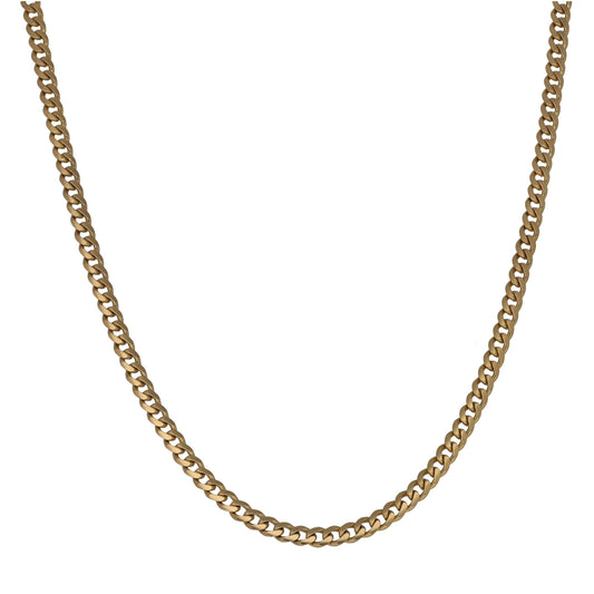 9ct gold curb chain necklace, 16-inch link chain