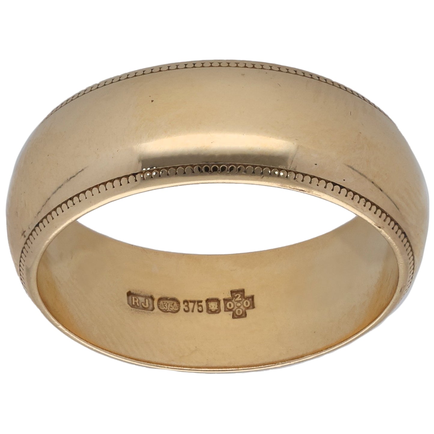 9ct Gold Plain Wedding Ring Size P