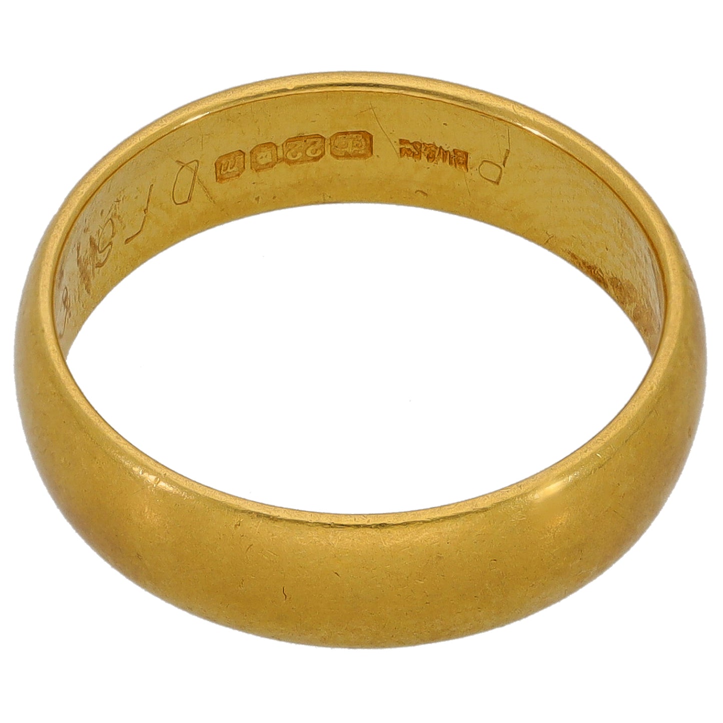 22ct Gold Plain Wedding Ring Size P