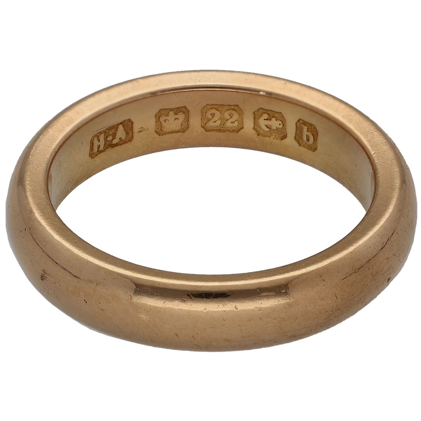 22ct Gold Plain Wedding Ring Size L