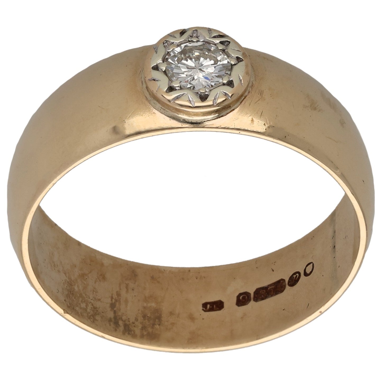 9ct Gold 0.25ct Diamond Solitaire Ring Size V