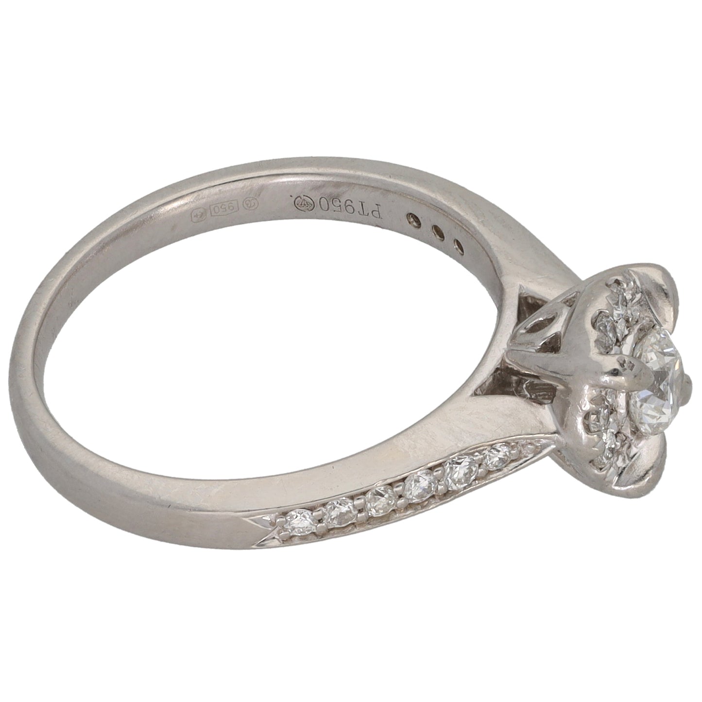 Platinum 0.30ct Diamond Cluster Ring Size N