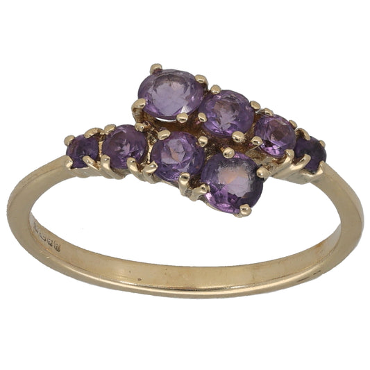 9ct Gold Amethyst Dress/Cocktail Ring Size O