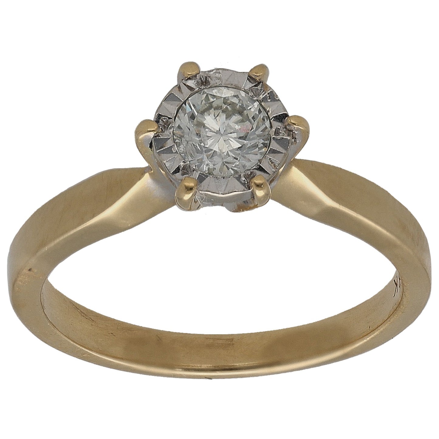 18ct Bicolour Gold 0.20ct Diamond Solitaire Ring Size N