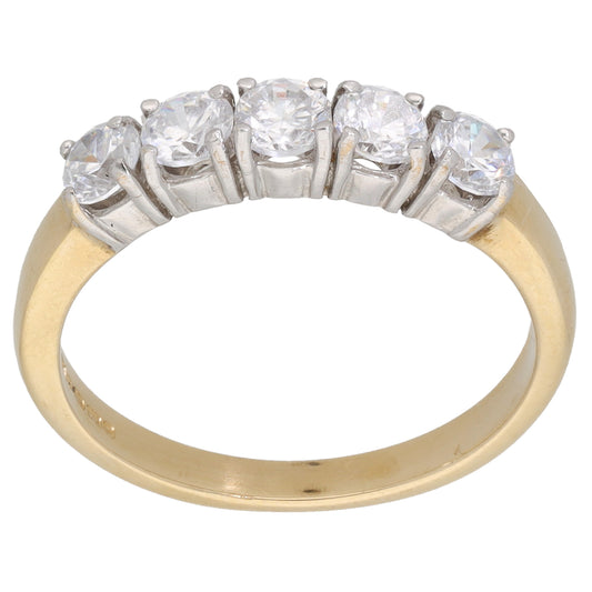 9ct Gold Cubic Zirconia Half Eternity Ring Size O