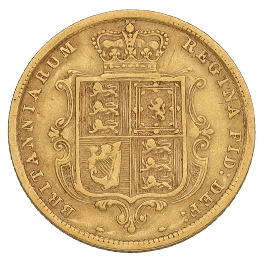 22ct Gold Queen Victoria Half Sovereign Coin 1883