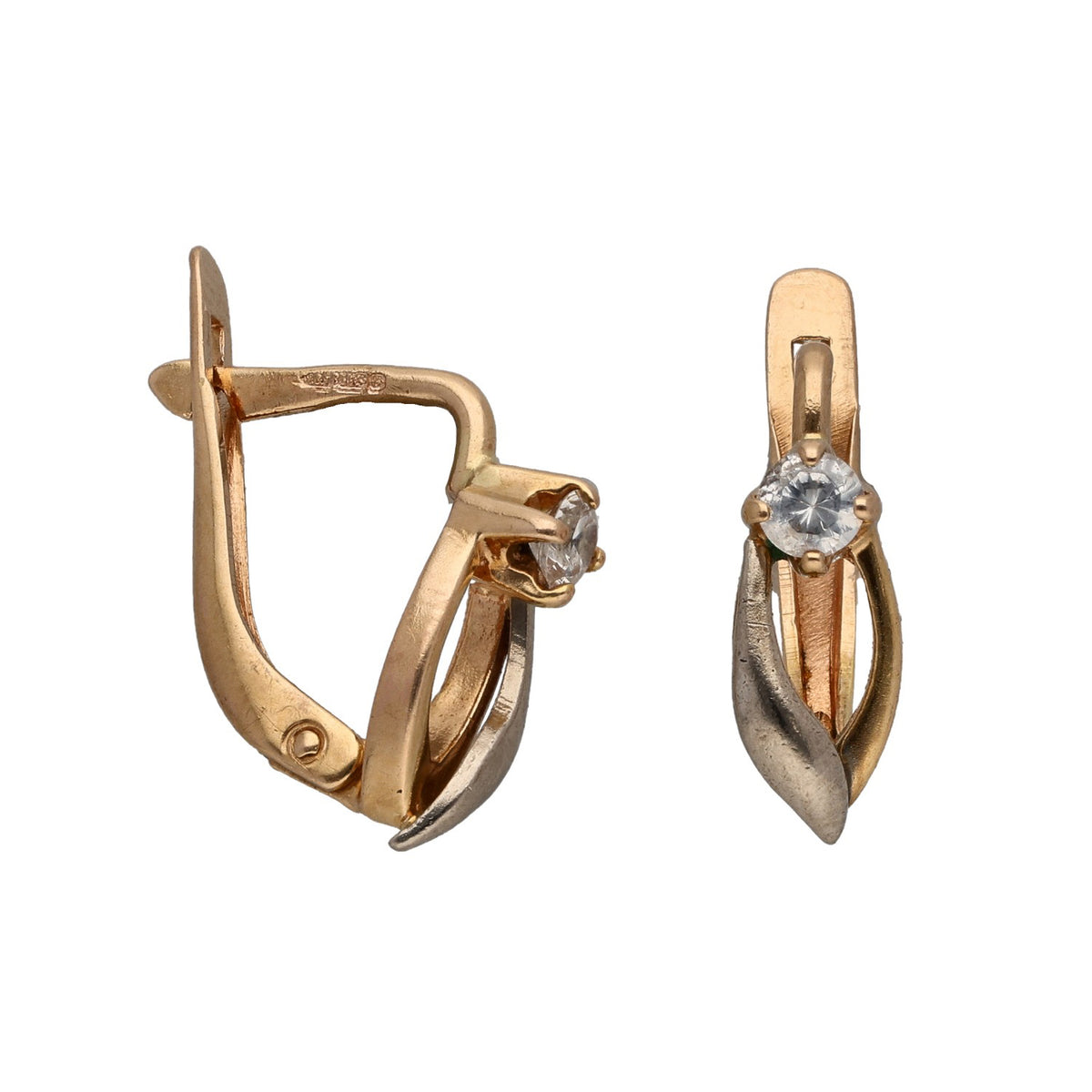 14ct Gold Cubic Zirconia Alternative Earrings