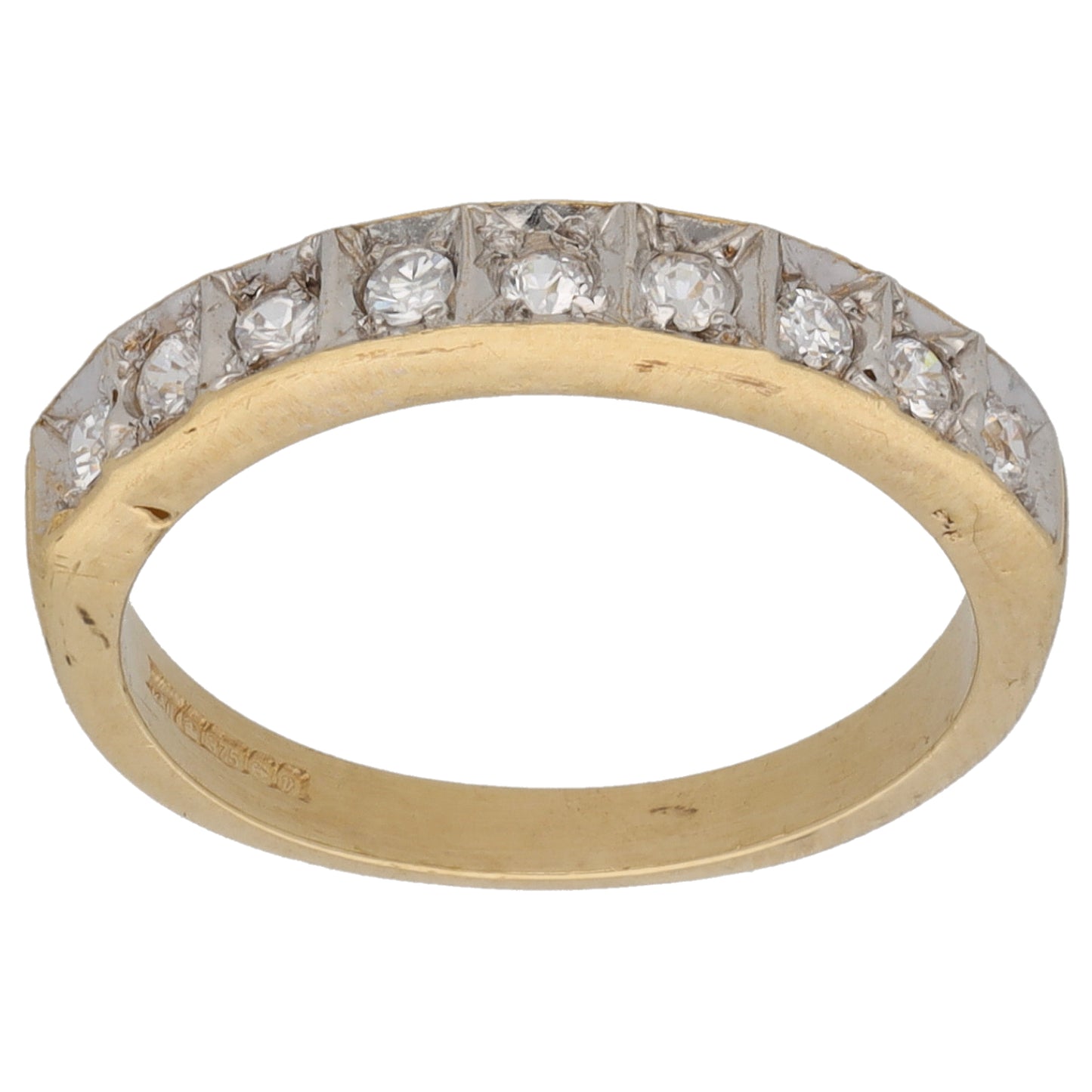 9ct Gold Cubic Zirconia Half Eternity Ring Size L