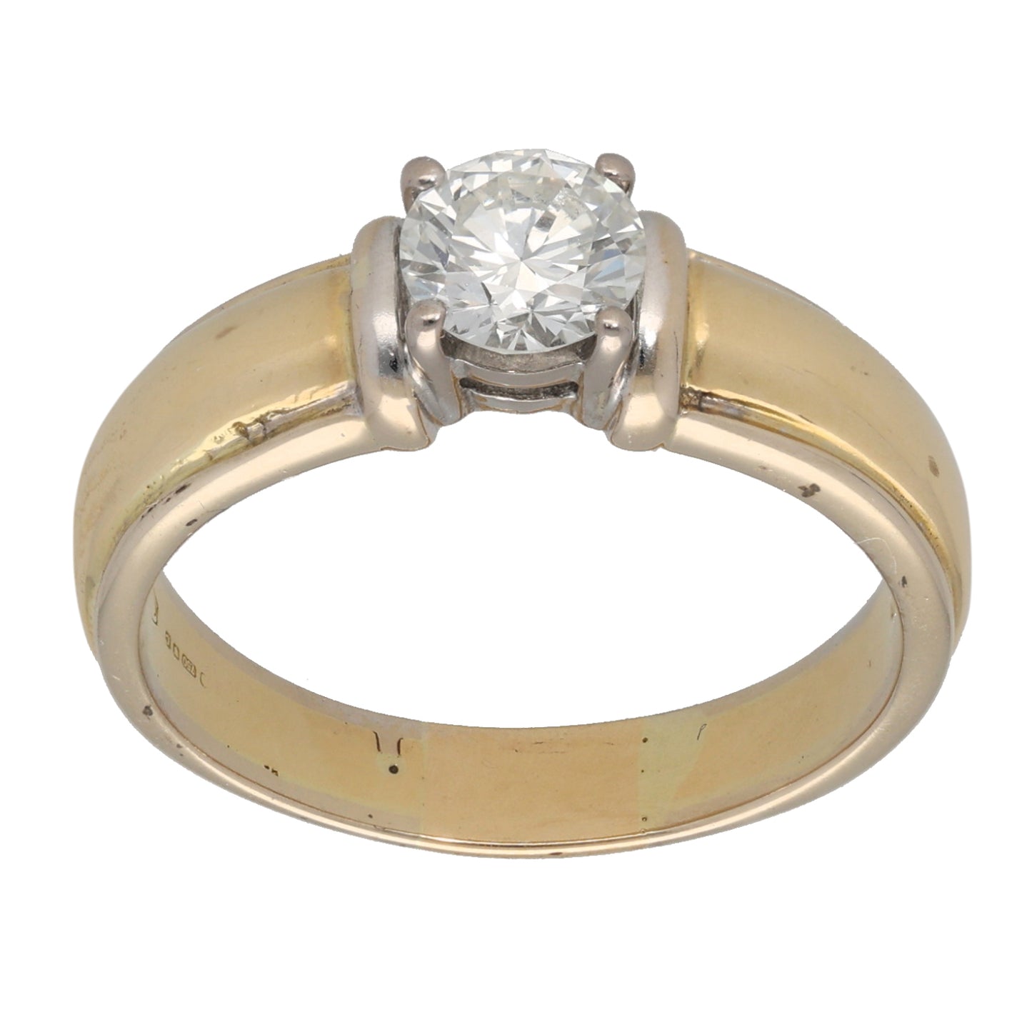 18ct Gold 0.85ct Diamond Solitaire Ring Size T