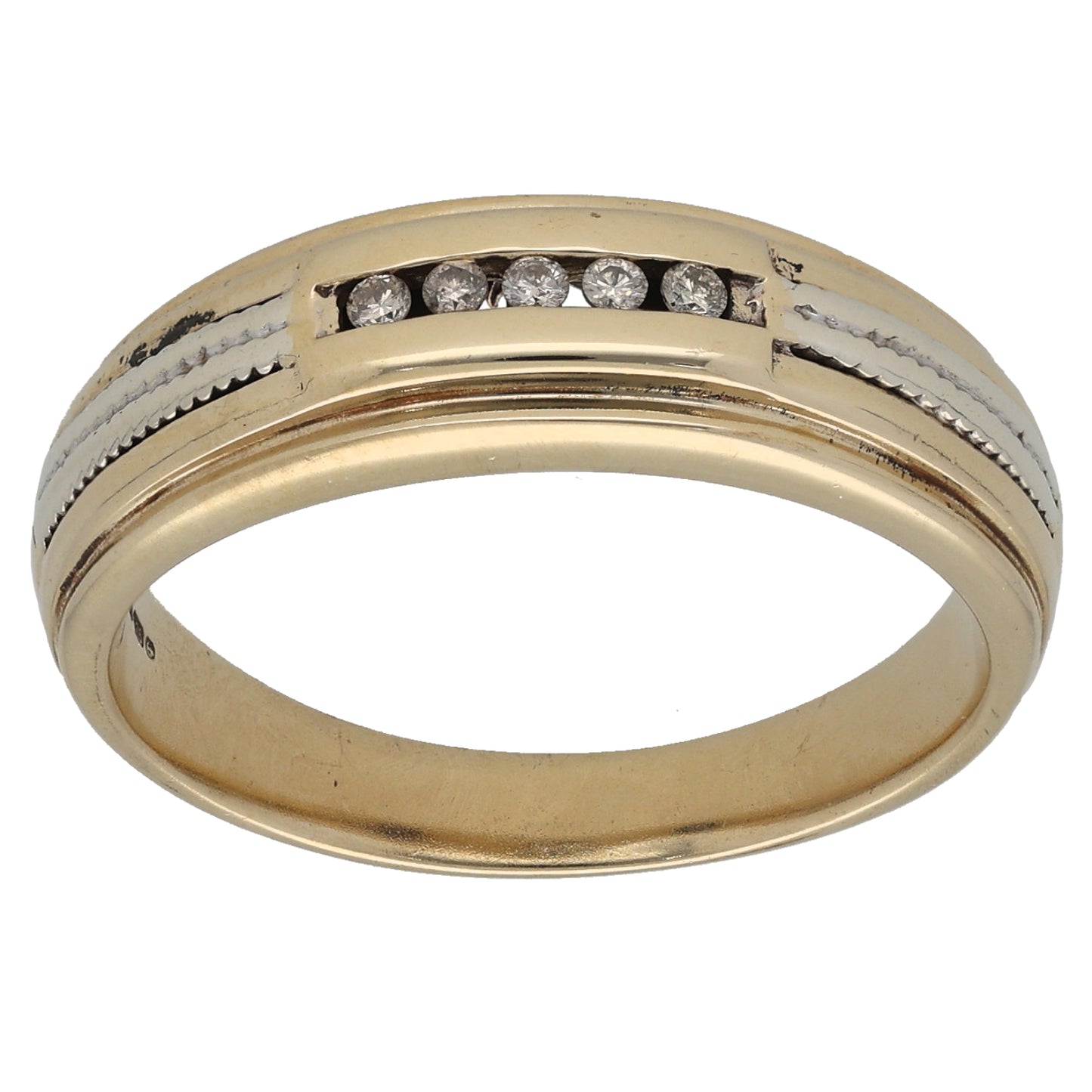 9ct Gold 0.05ct Diamond Alternative Ring Size R