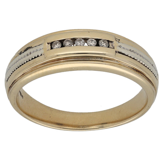 9ct Gold 0.05ct Diamond Alternative Ring Size R