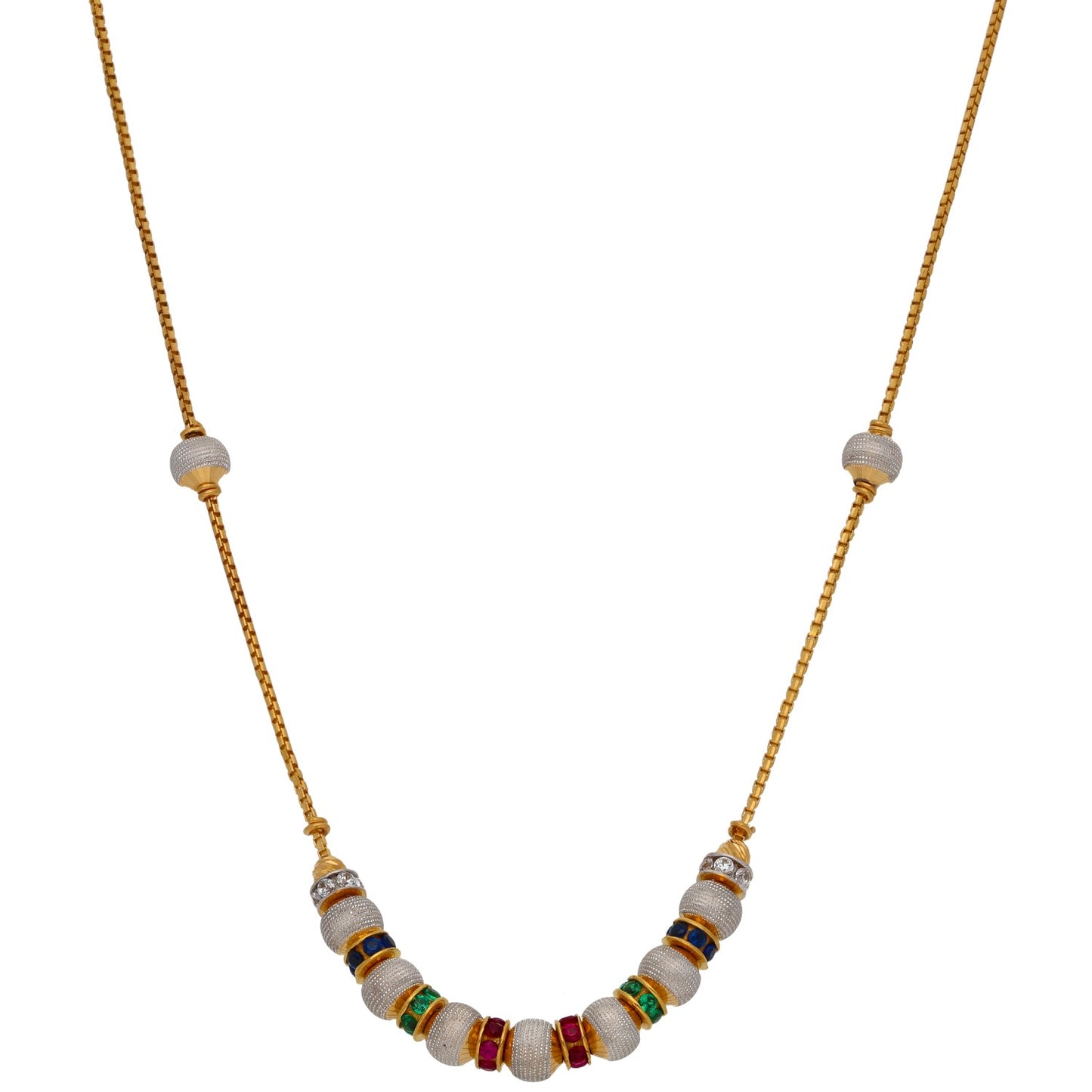 22ct Gold Imitation Gems Fancy Necklace 16"