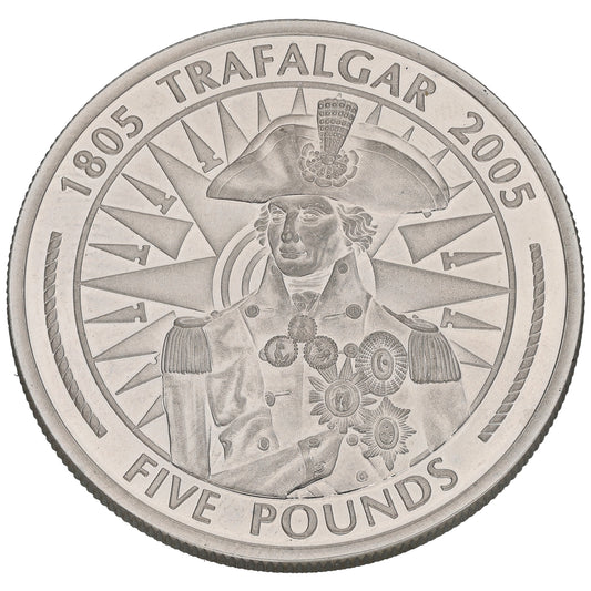 Sterling Silver 1805 Trafalgar Five Pounds Coin 2005